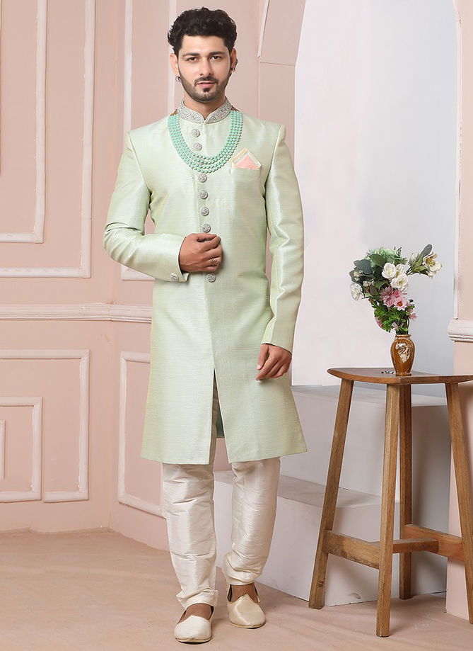 Ethnic Wear Banarasi Silk Wholesale Sherwani Collection